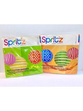 2 Packages Spritz Paper Lanterns Polka Dots Stripes 6 Total Party Decorations